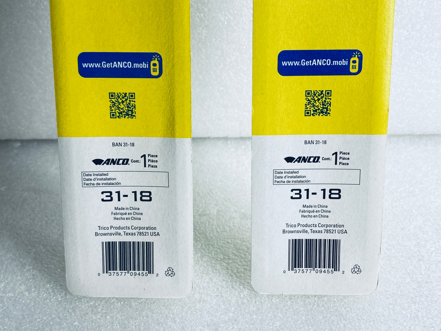 lot Of 2 New - Anco 31-18 Series 18" Wiper Blades