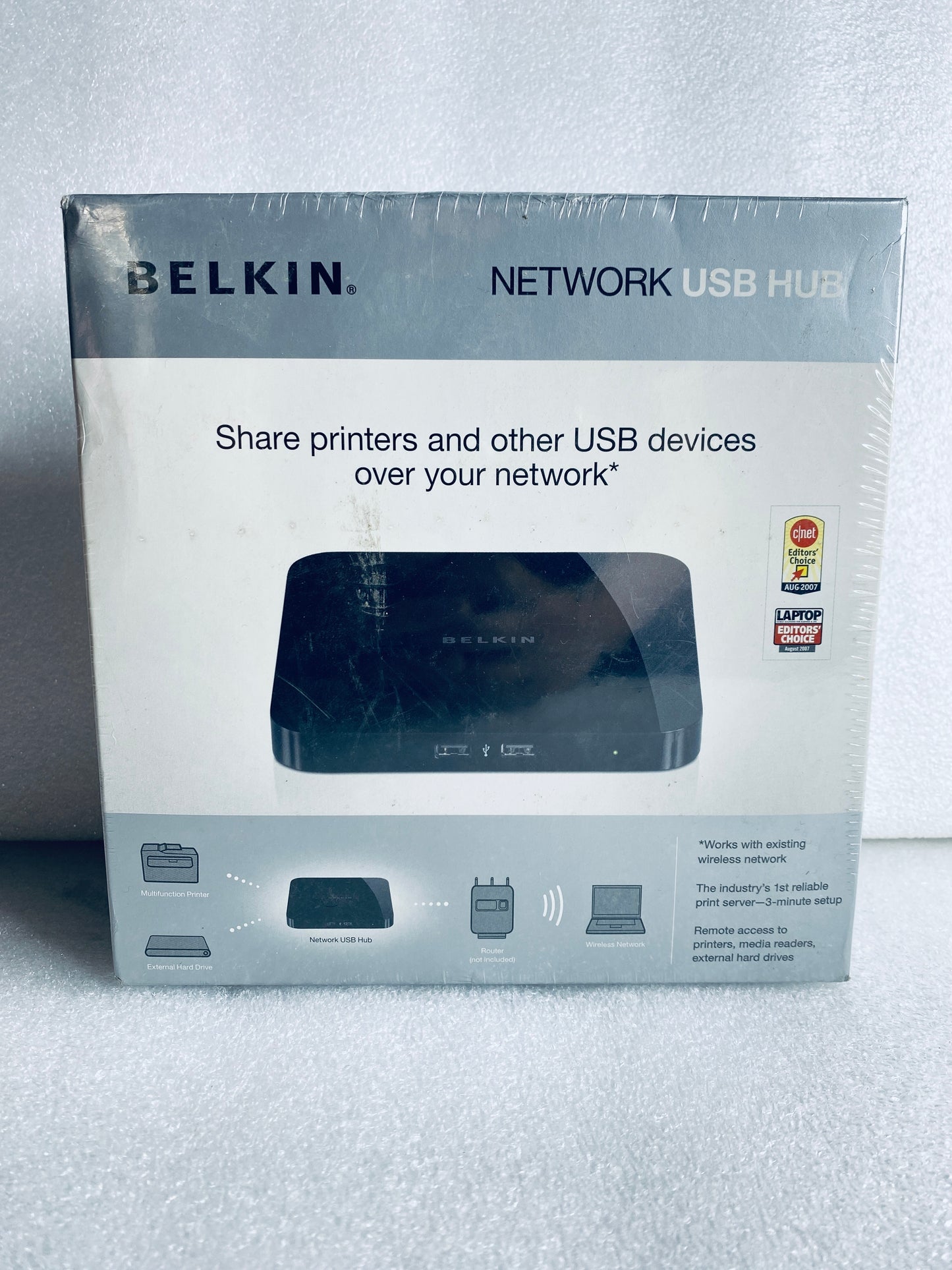 #62 - New Belkin Black Network USB Hub, F5L009 - (READ) - (IN CONDITION AS SHOWN)