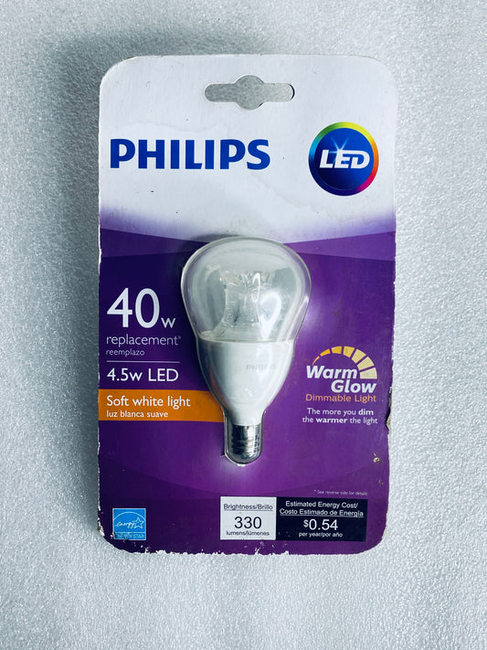 new Other - Philips LED 40w Replacement 4.5w Soft White To Warm Dimmable Light