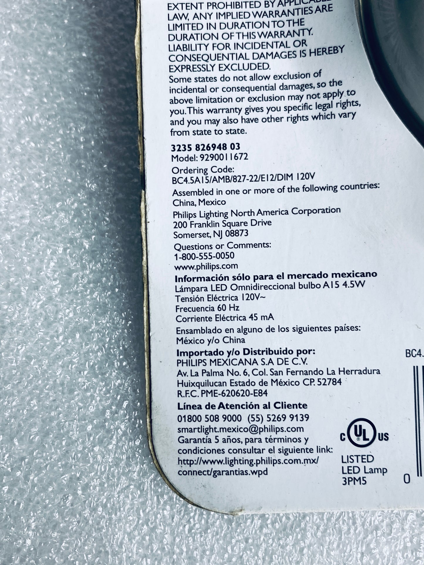 new Other - Philips LED 40w Replacement 4.5w Soft White To Warm Dimmable Light
