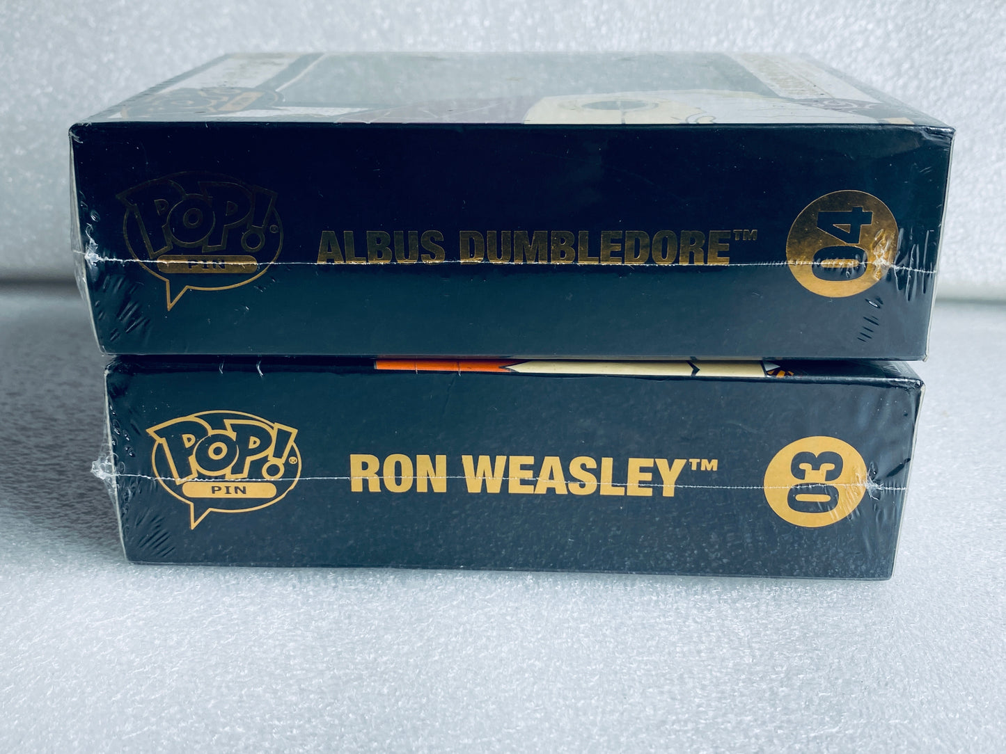 #65 - lot Of 2 New -Pop! Pin Harry Potter #03 Ron Weasley & #04 Albus Dumbledore - (IN CONDITION AS SHOWN)
