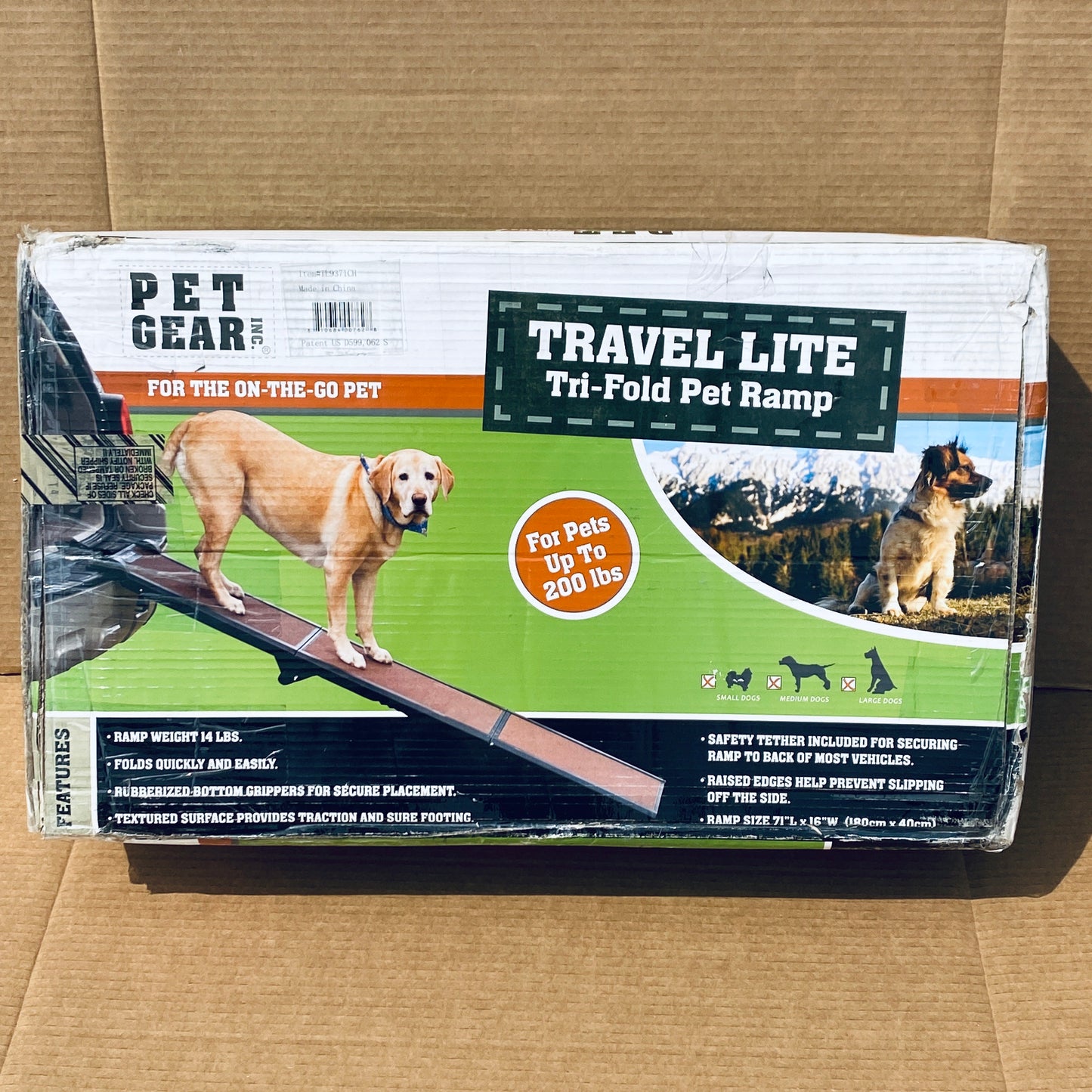 Pet Gear 71” x 16” x 4” Foldable Travel Ramp For Pets W/ 200lb Load Capacity