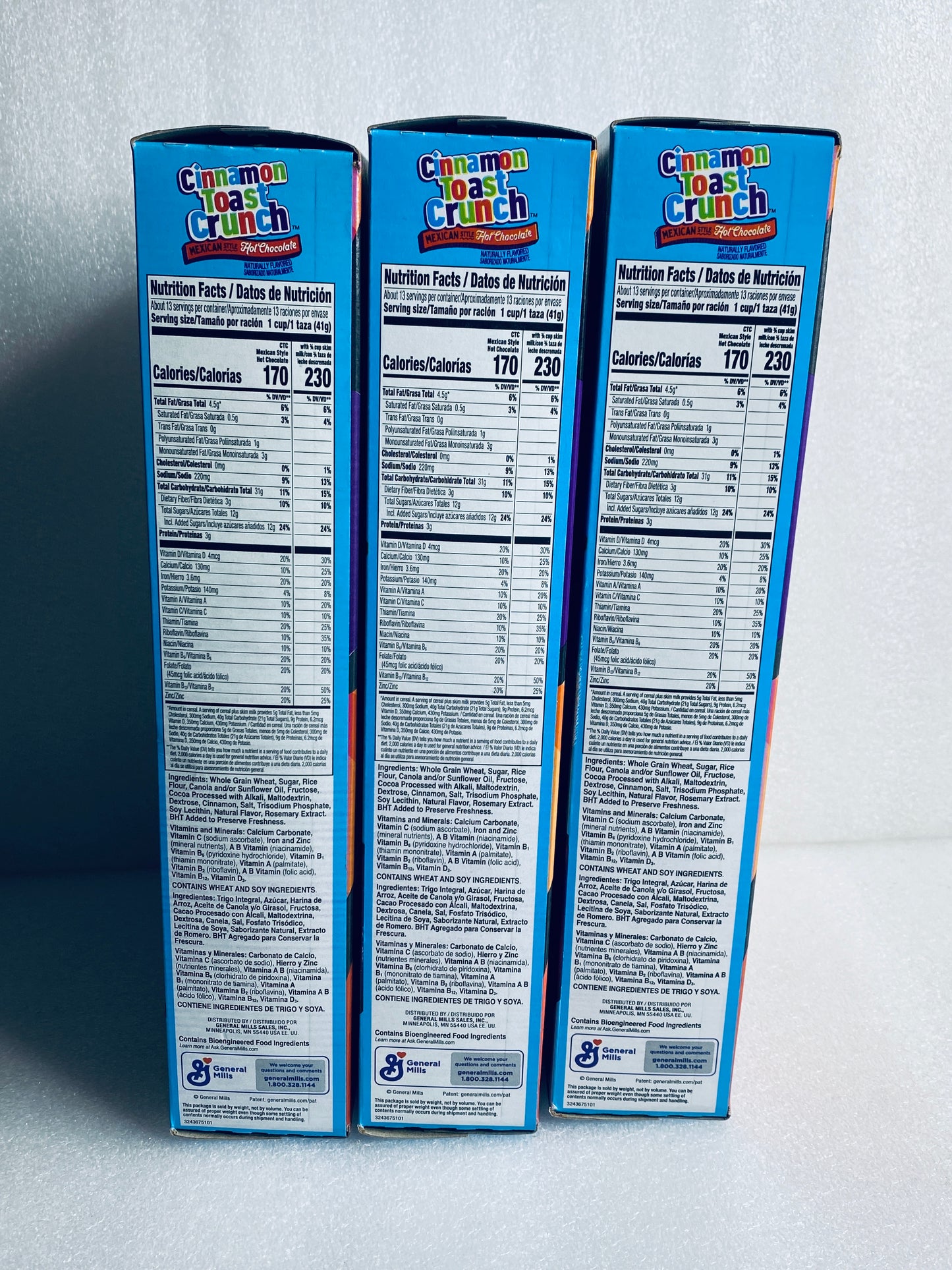 lot Of 3 New - Cinnamon Toast Crunch Mexican Style Hot Chocolate, 18.8 oz. Each