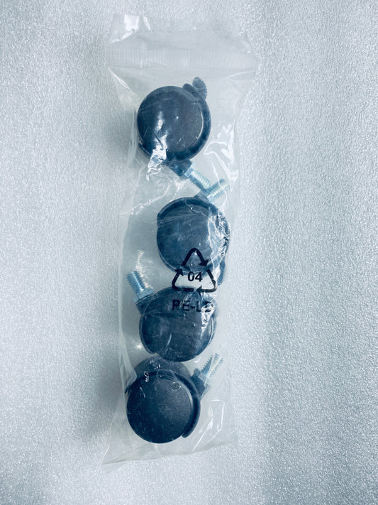 lot Of 4 New - Black Plastic Replacement Wheels/Casters