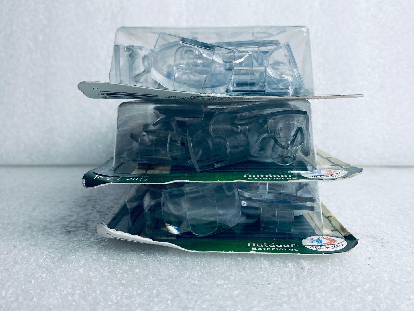 lot Of 3 New - Command 3M (16) Light Clips & (20) Adhesive Strips, Each Package