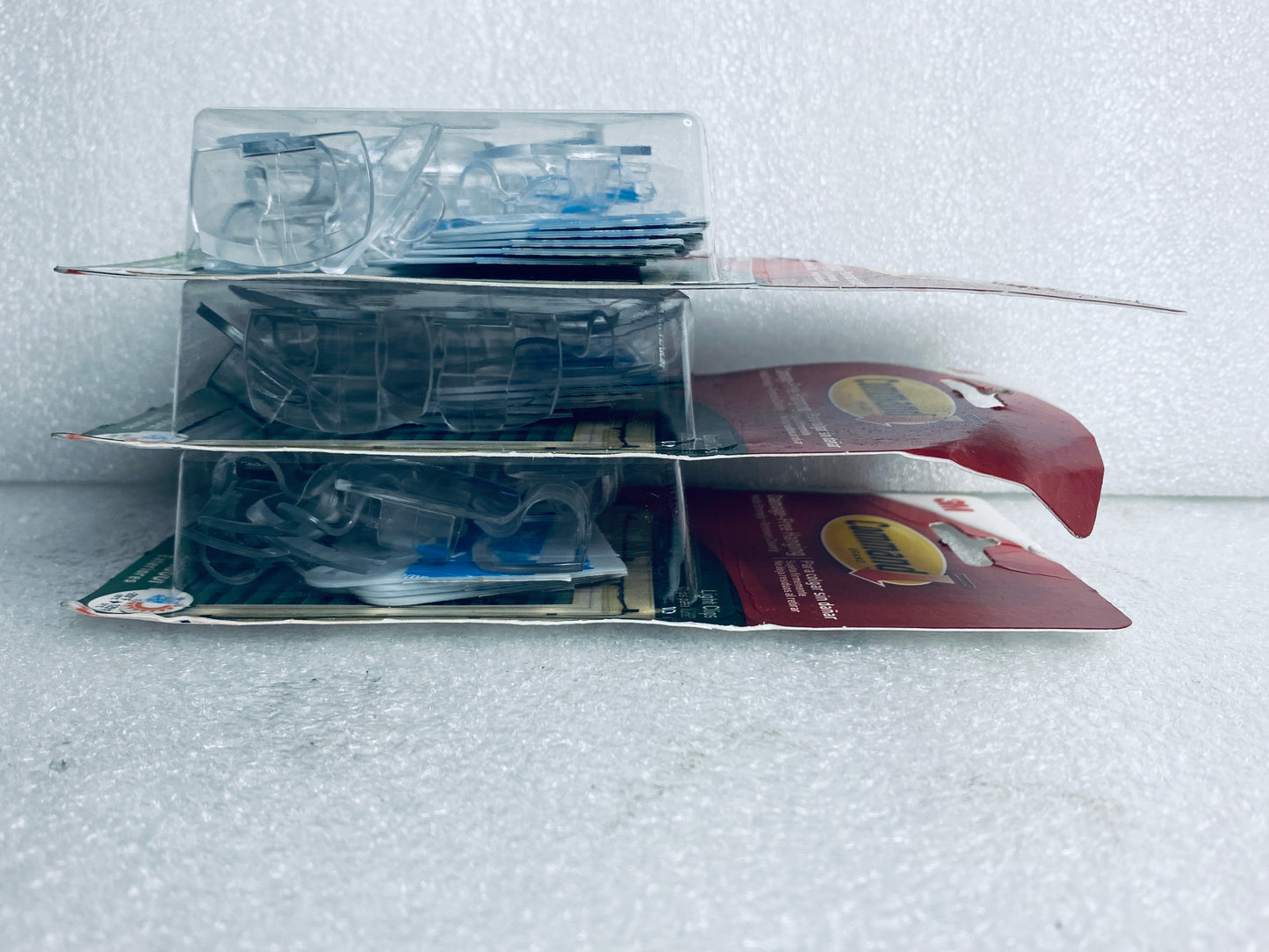 lot Of 3 New - Command 3M (16) Light Clips & (20) Adhesive Strips, Each Package