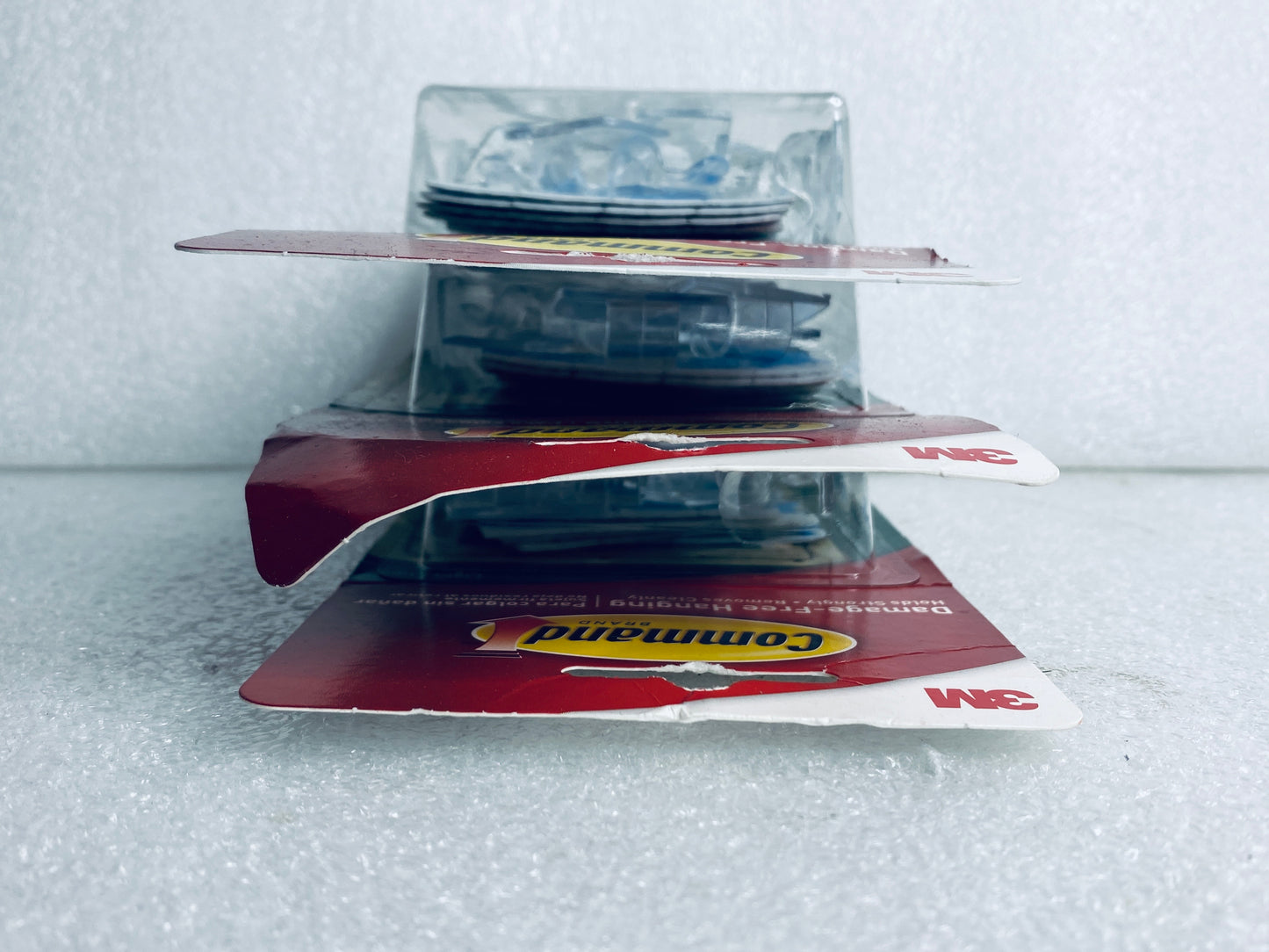 lot Of 3 New - Command 3M (16) Light Clips & (20) Adhesive Strips, Each Package