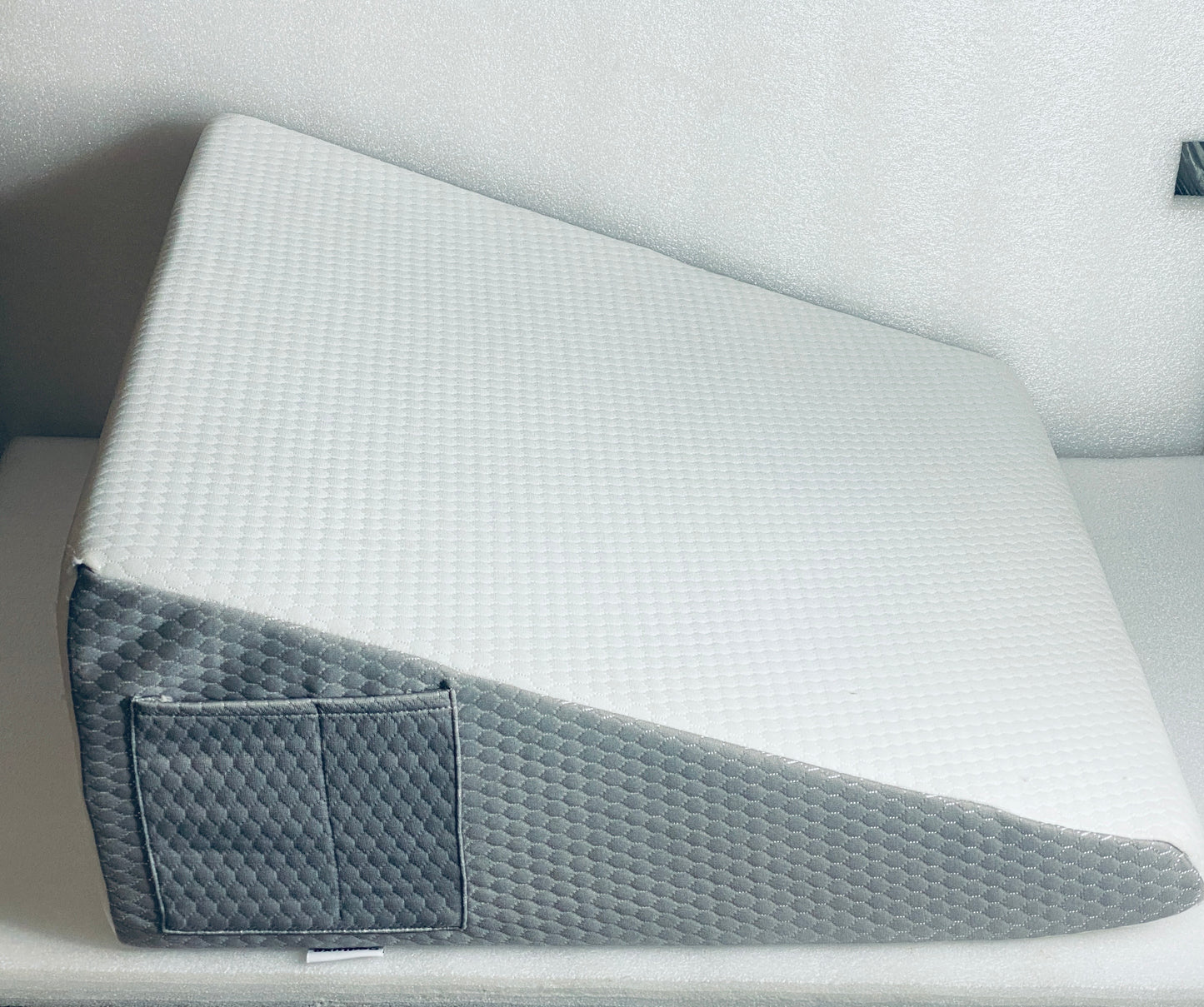 New Other 10" Cooling Memory Foam Bed Pillow Wedge For Sleeping, White Grey