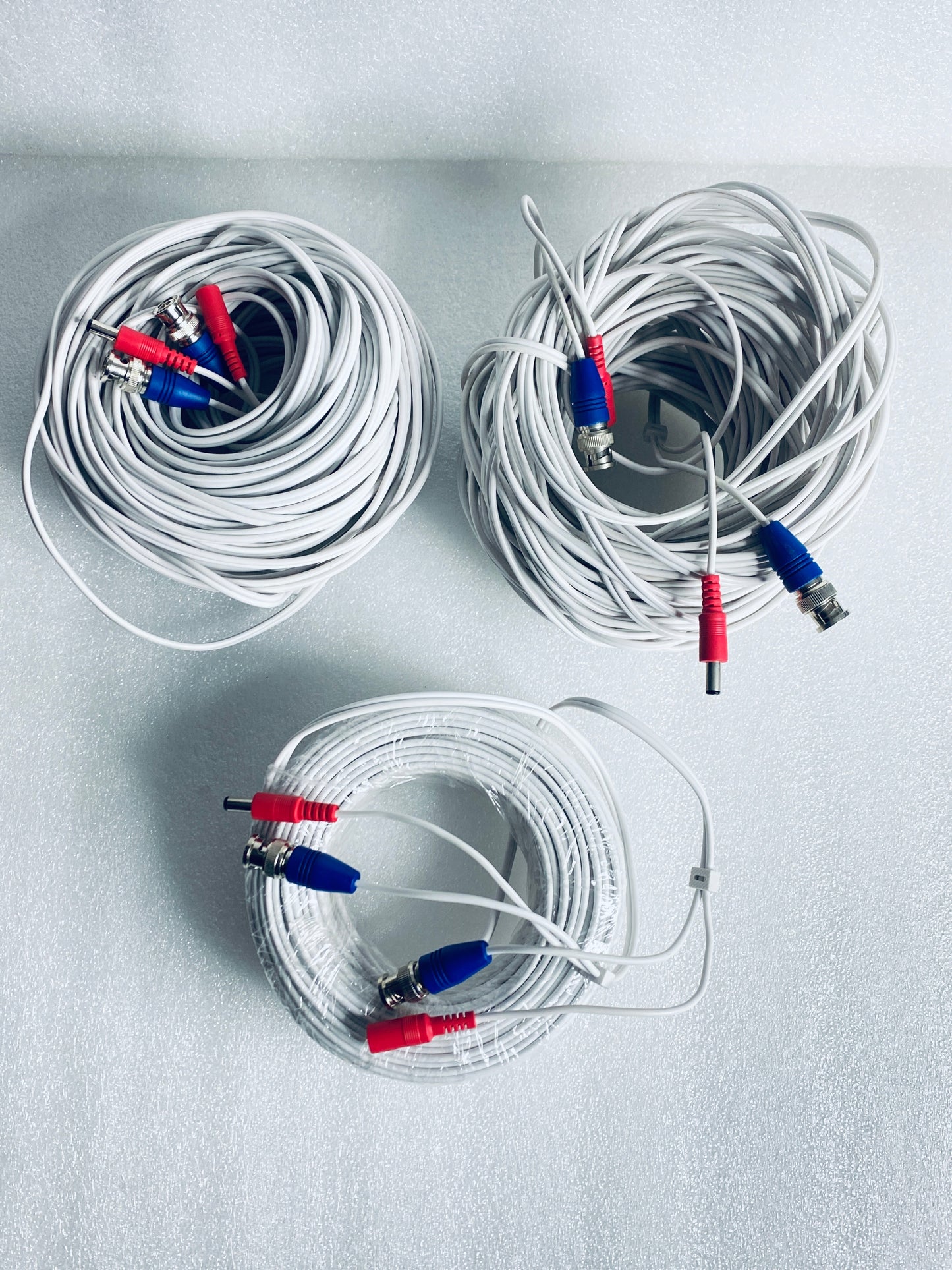 lot of 3 - ONN 100ft. White BNC Security Cables