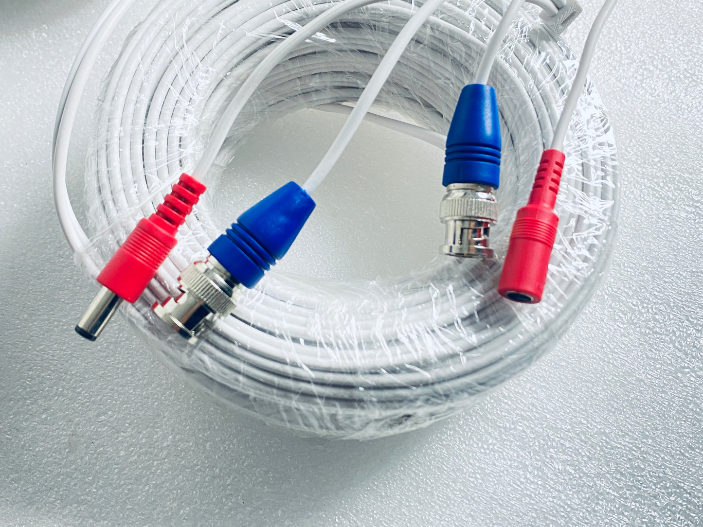 lot of 3 - ONN 100ft. White BNC Security Cables