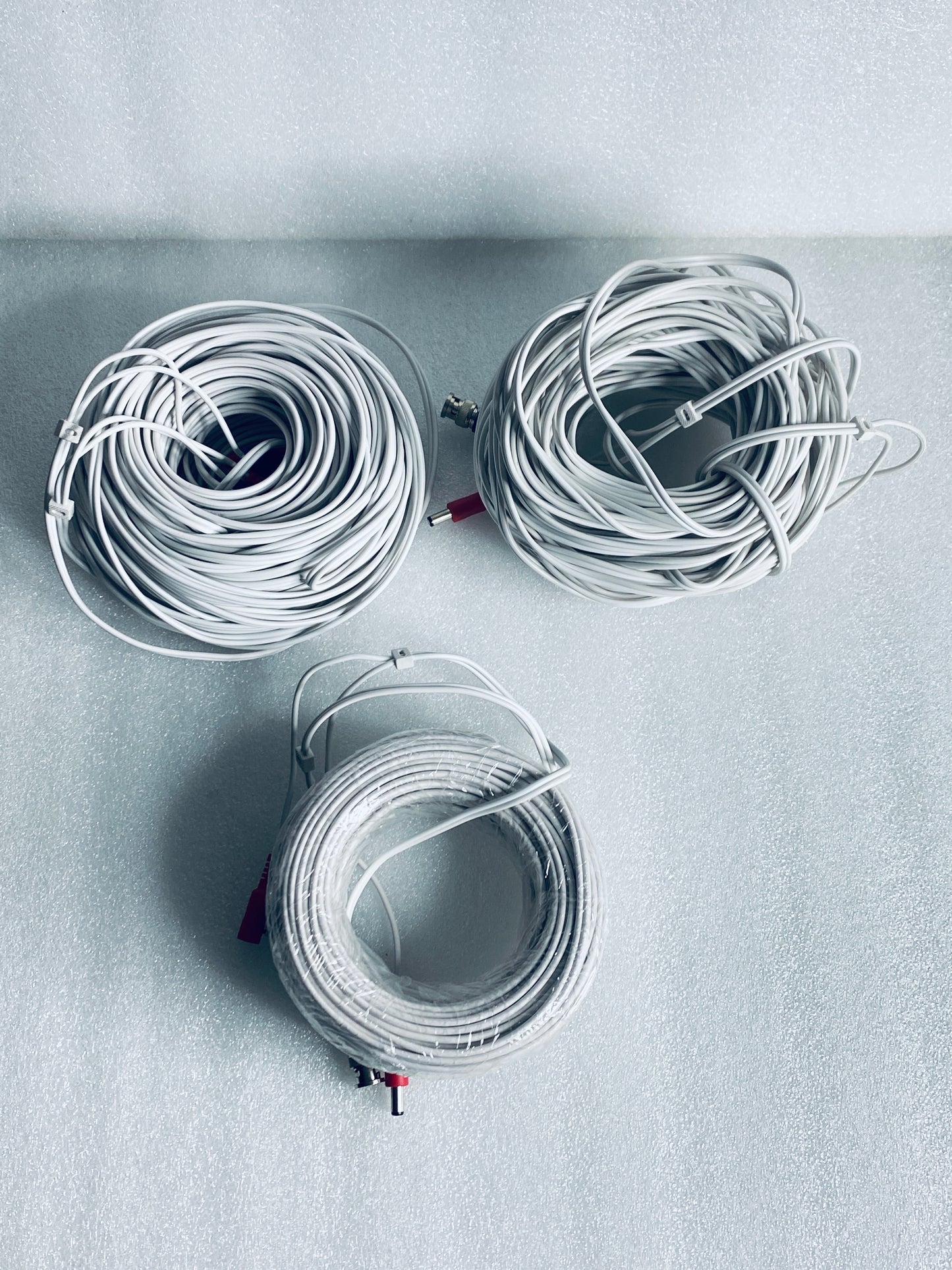 lot of 3 - ONN 100ft. White BNC Security Cables