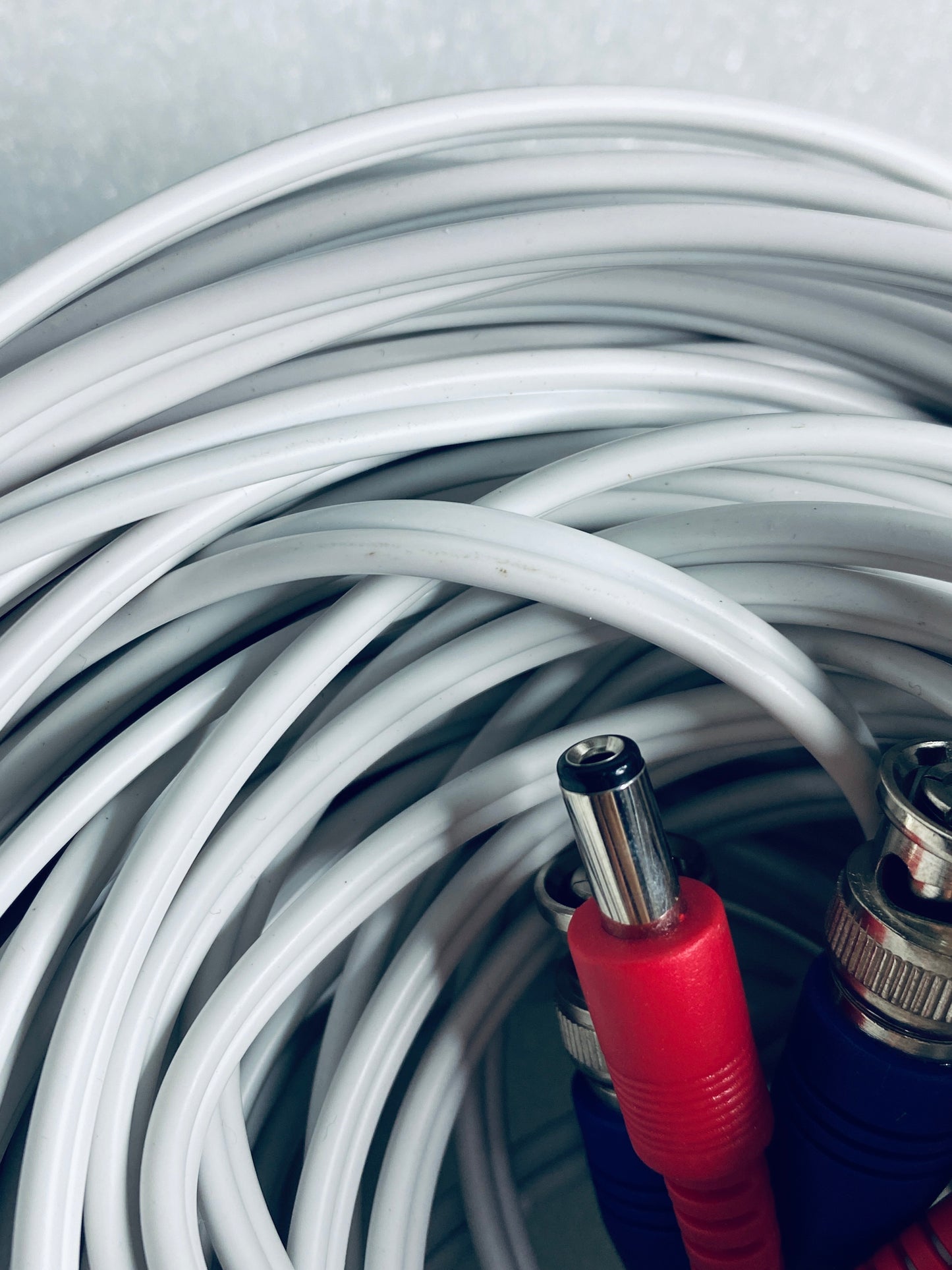 lot of 3 - ONN 100ft. White BNC Security Cables