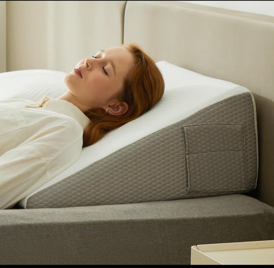 New Other 10" Cooling Memory Foam Bed Pillow Wedge For Sleeping, White Grey