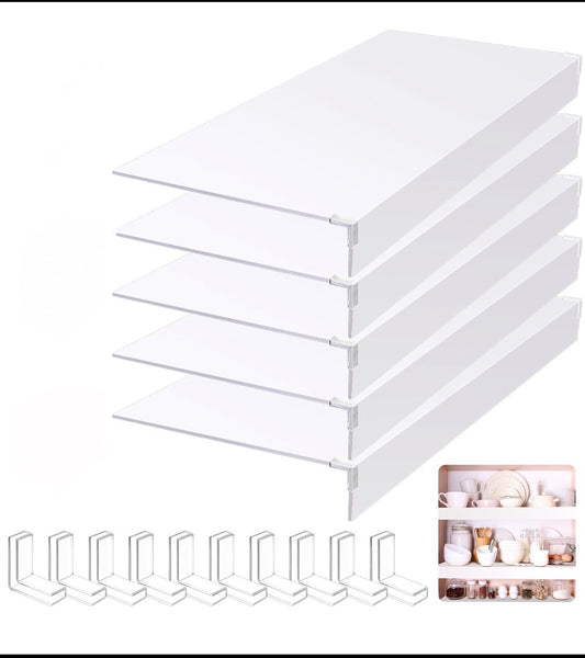 new Other Hoolerry 5Pc 40" x 16" x 3" Foamed PVC Wire Shelf Covers, White – READ