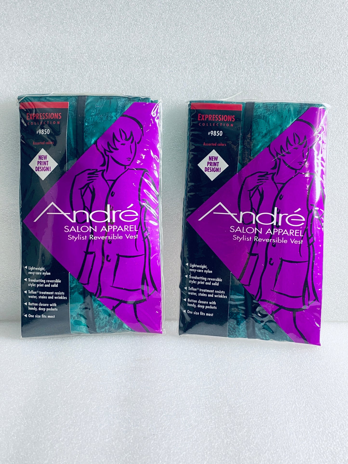 lot Of 2 New-Andres Salon Apparel - Stylist Reversible Vest – Expressions #9850
