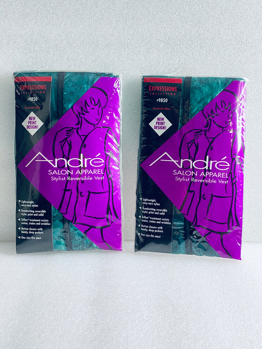 lot Of 2 New-Andres Salon Apparel - Stylist Reversible Vest – Expressions #9850