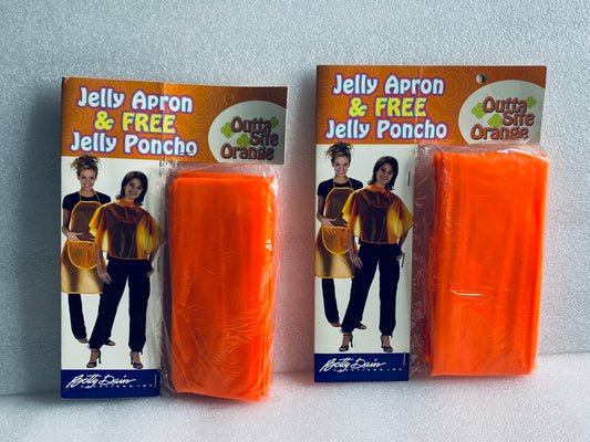 lot Of 2 New - Vintage - Jelly Apron & FREE Jelly Pancho - "Outta Site Orange"