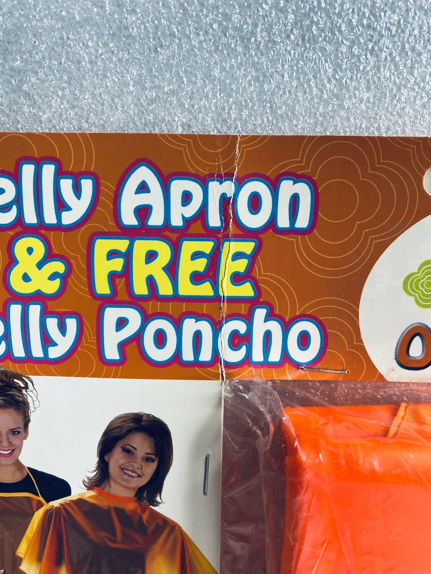 lot Of 2 New - Vintage - Jelly Apron & FREE Jelly Pancho - "Outta Site Orange"