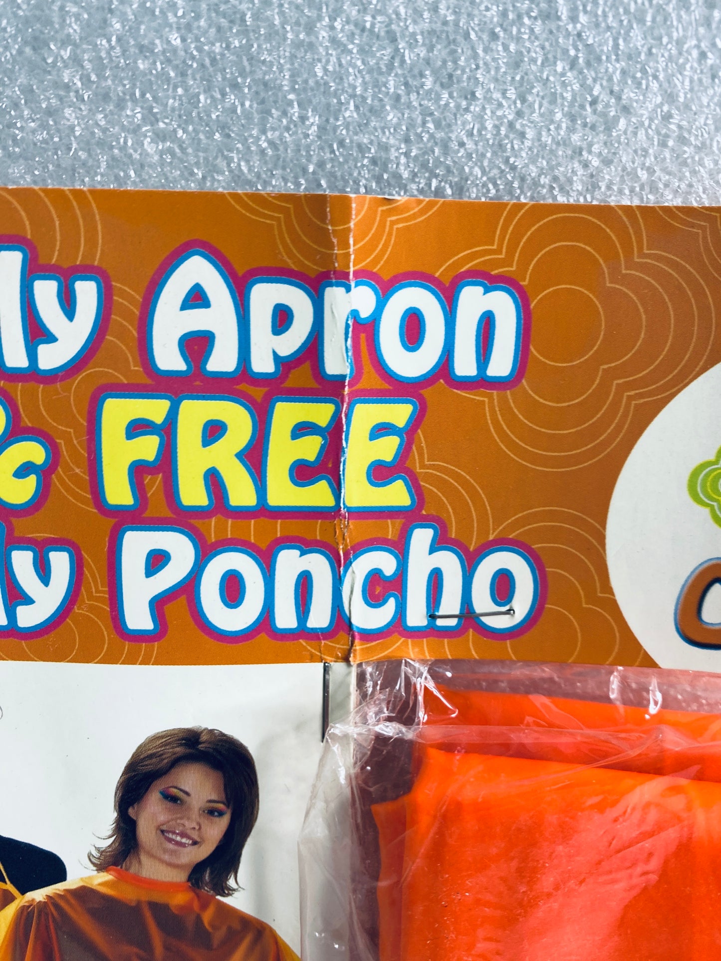 lot Of 2 New - Vintage - Jelly Apron & FREE Jelly Pancho - "Outta Site Orange"