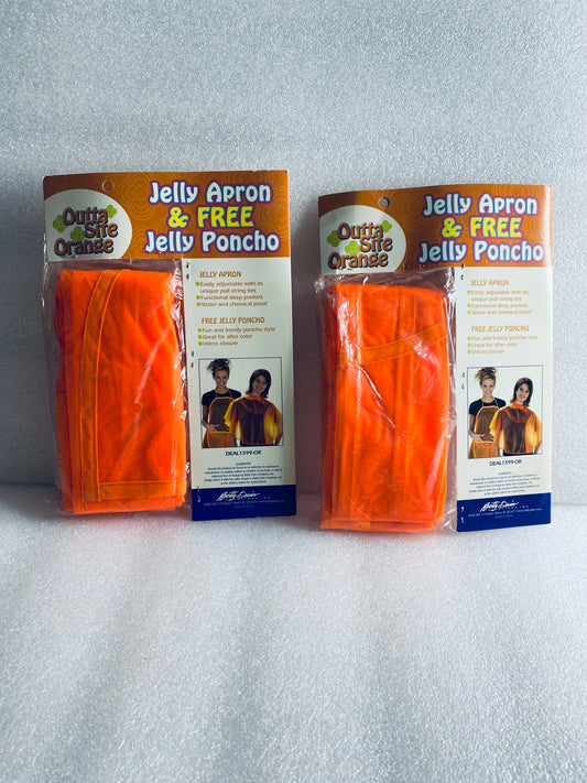 lot Of 2 New Open Box-Vintage-Jelly Apron & FREE Jelly Pancho, Outta Site Orange