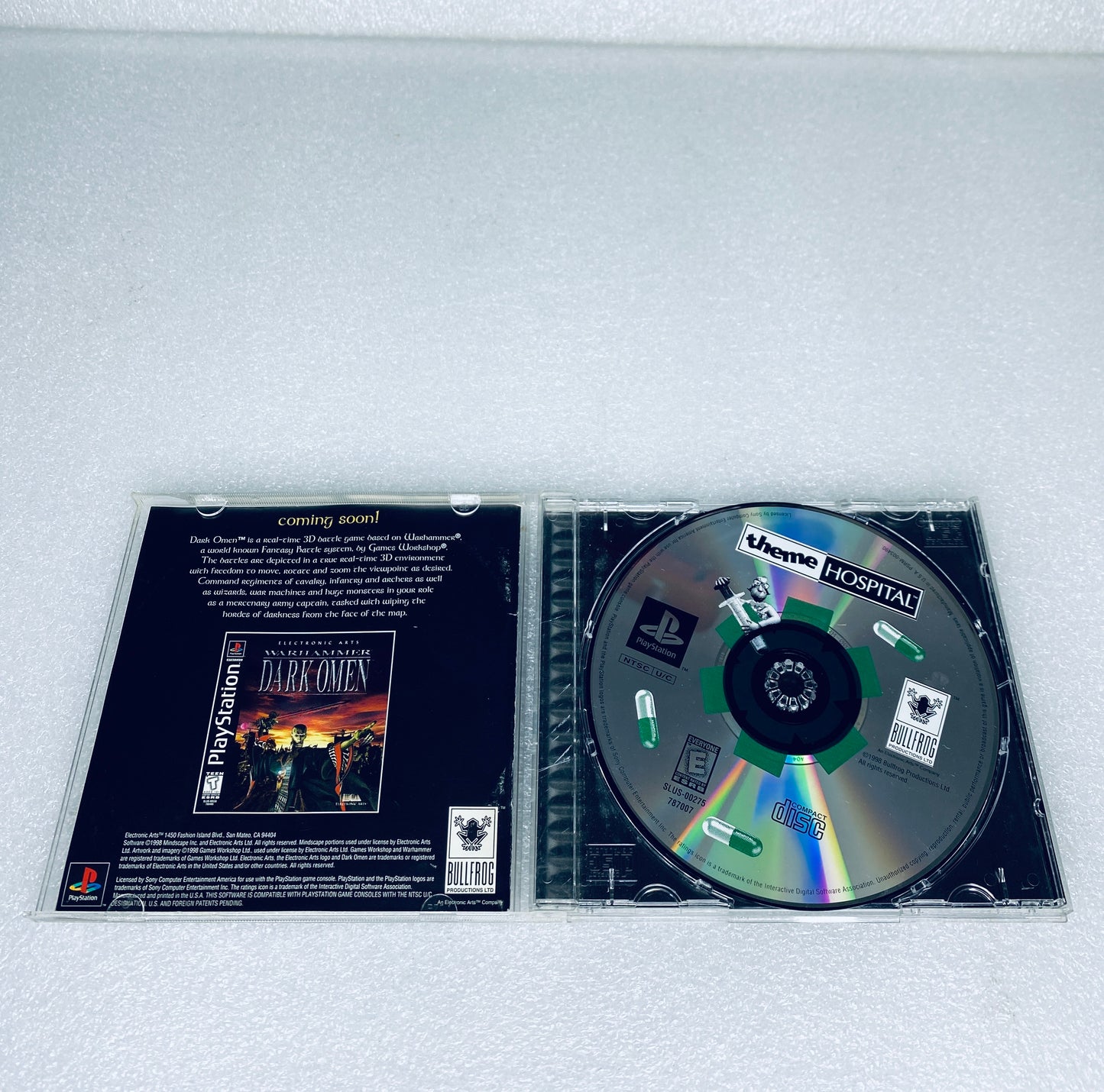 Sony PlayStation 1 PS1 Theme Hospital Video Game, Black Label - (READ)