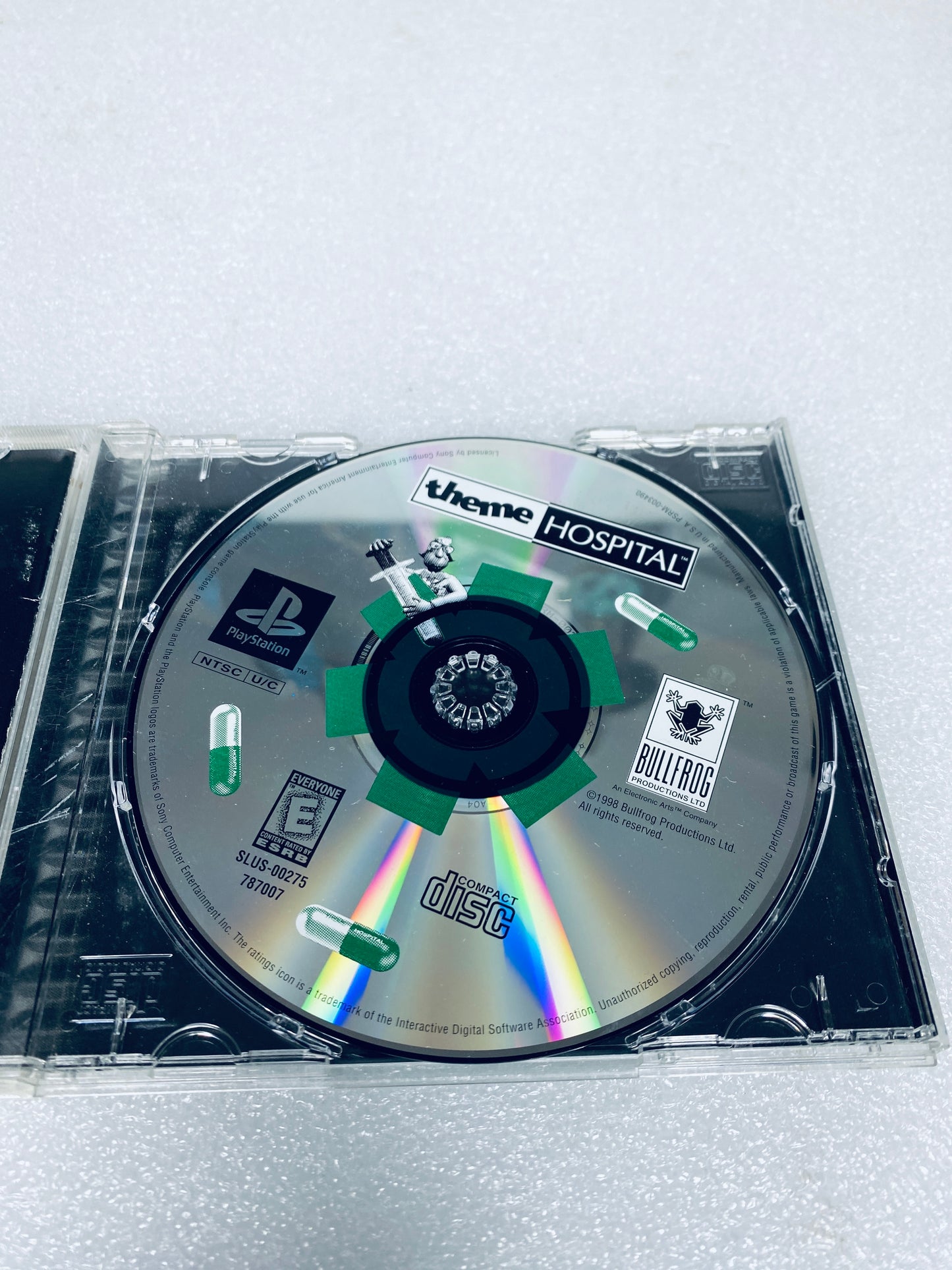 Sony PlayStation 1 PS1 Theme Hospital Video Game, Black Label - (READ)