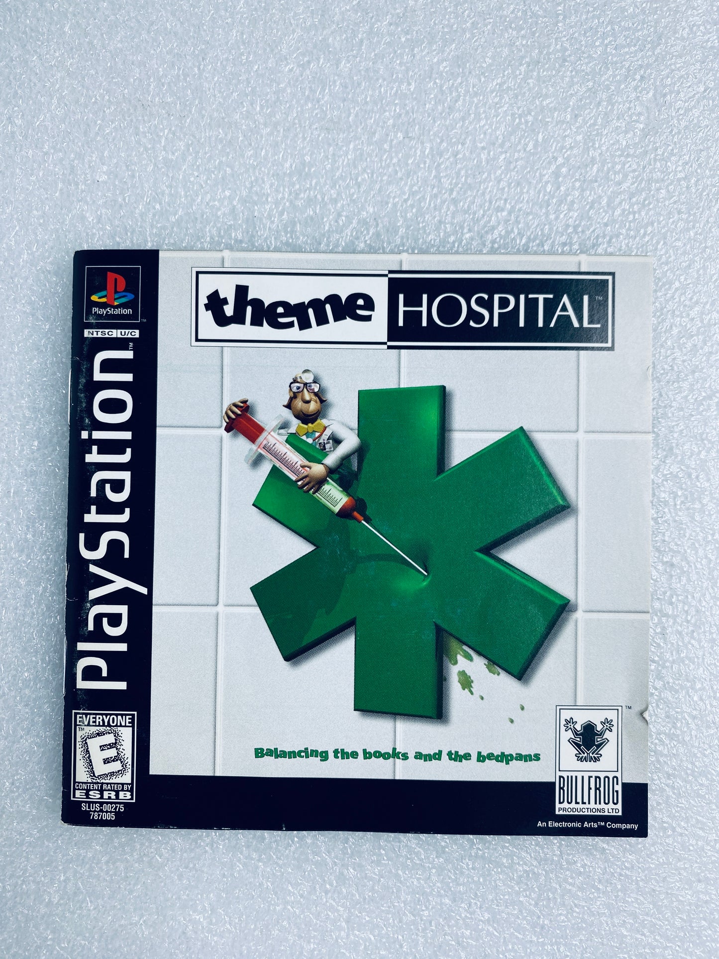 Sony PlayStation 1 PS1 Theme Hospital Video Game, Black Label - (READ)