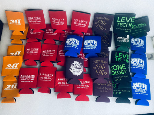 #93 - lot Of 37 Beer Can & Bottle Koozies - (In Color & Condition As Shown)