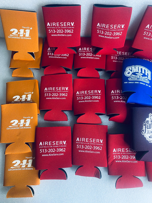#93 - lot Of 37 Beer Can & Bottle Koozies - (In Color & Condition As Shown)