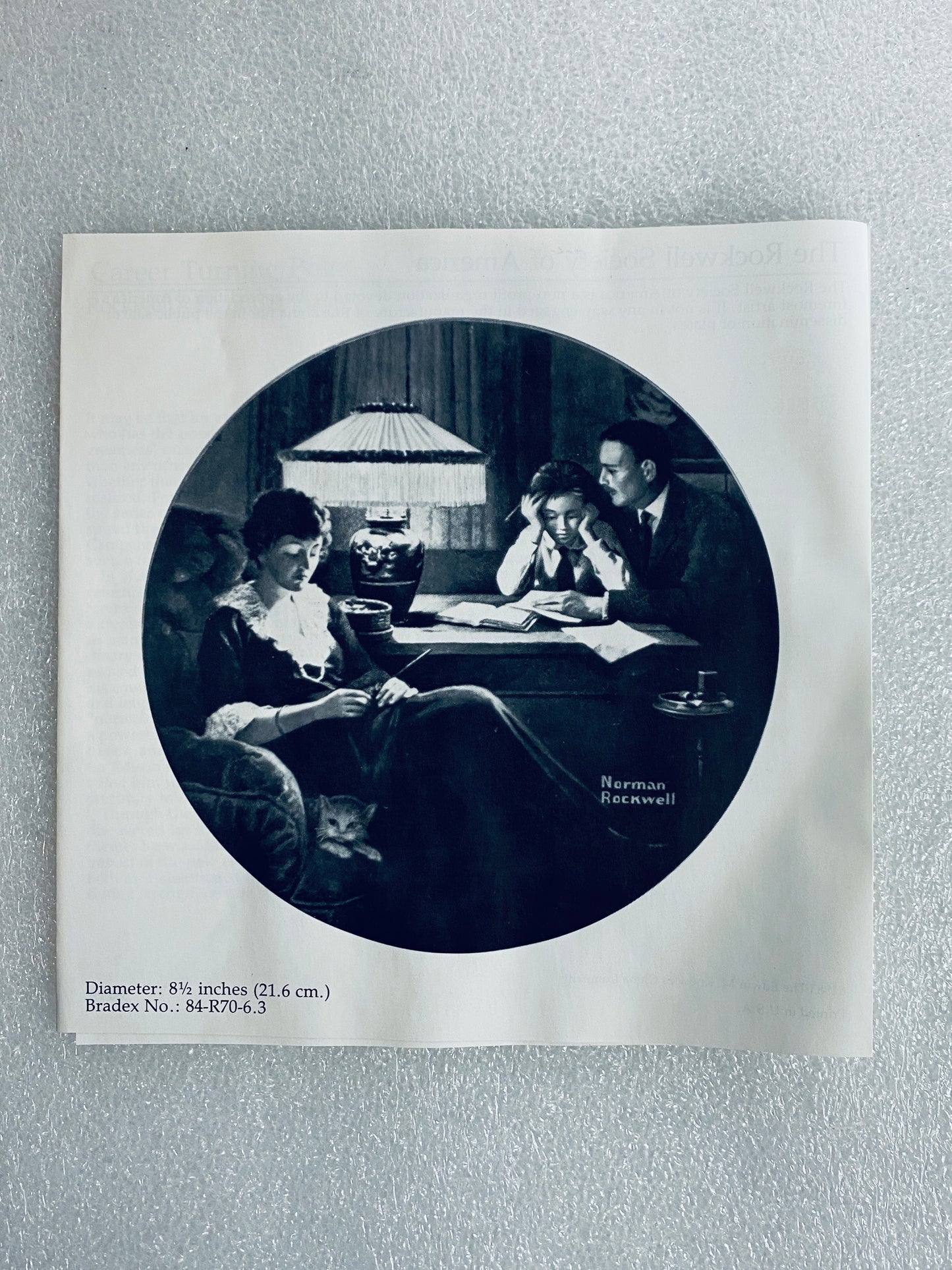 #95 - norman Rockwell "Father's Help" 8 1/2" Decorative Plate With COA - (In Condition As Shown)