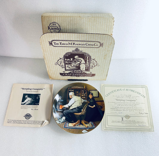 #96 - norman Rockwell "Keeping Company" 8 1/2" Decorative Plate With COA - (In Condition As Shown)