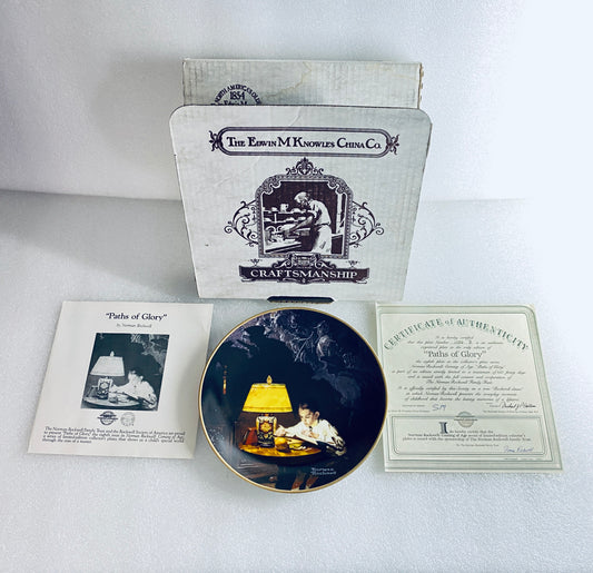 #97 - norman Rockwell "Paths Of Glory" 8 1/2" Decorative Plate With COA - (In Condition As Shown)