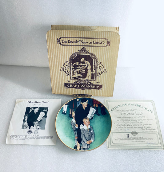 #99 - norman Rockwell "Men About Town" 8 1/2" Decorative Plate With COA - (In Condition As Shown) (Copy)