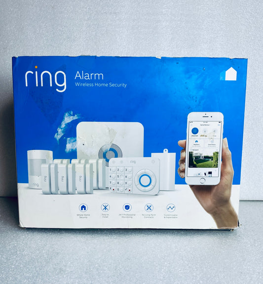 Ring 10Pc Wireless Home Alarm Security System Kit, White - (READ)