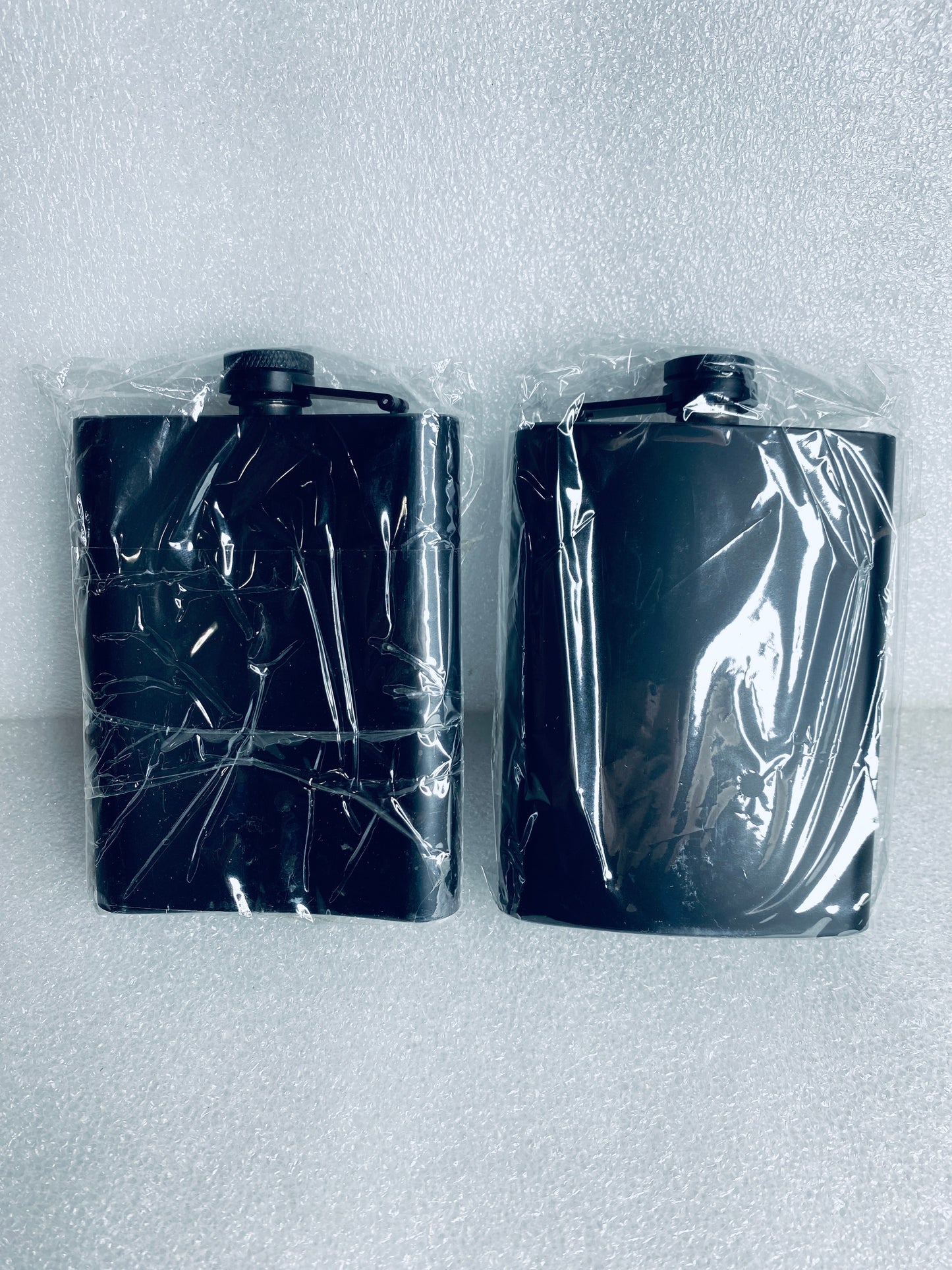 #108 - Lot Of 2 - New Other - 8oz. Stainless Steel Hip Flask With Screw Cap, Black - (IN CONDITION AS SHOWN)$$