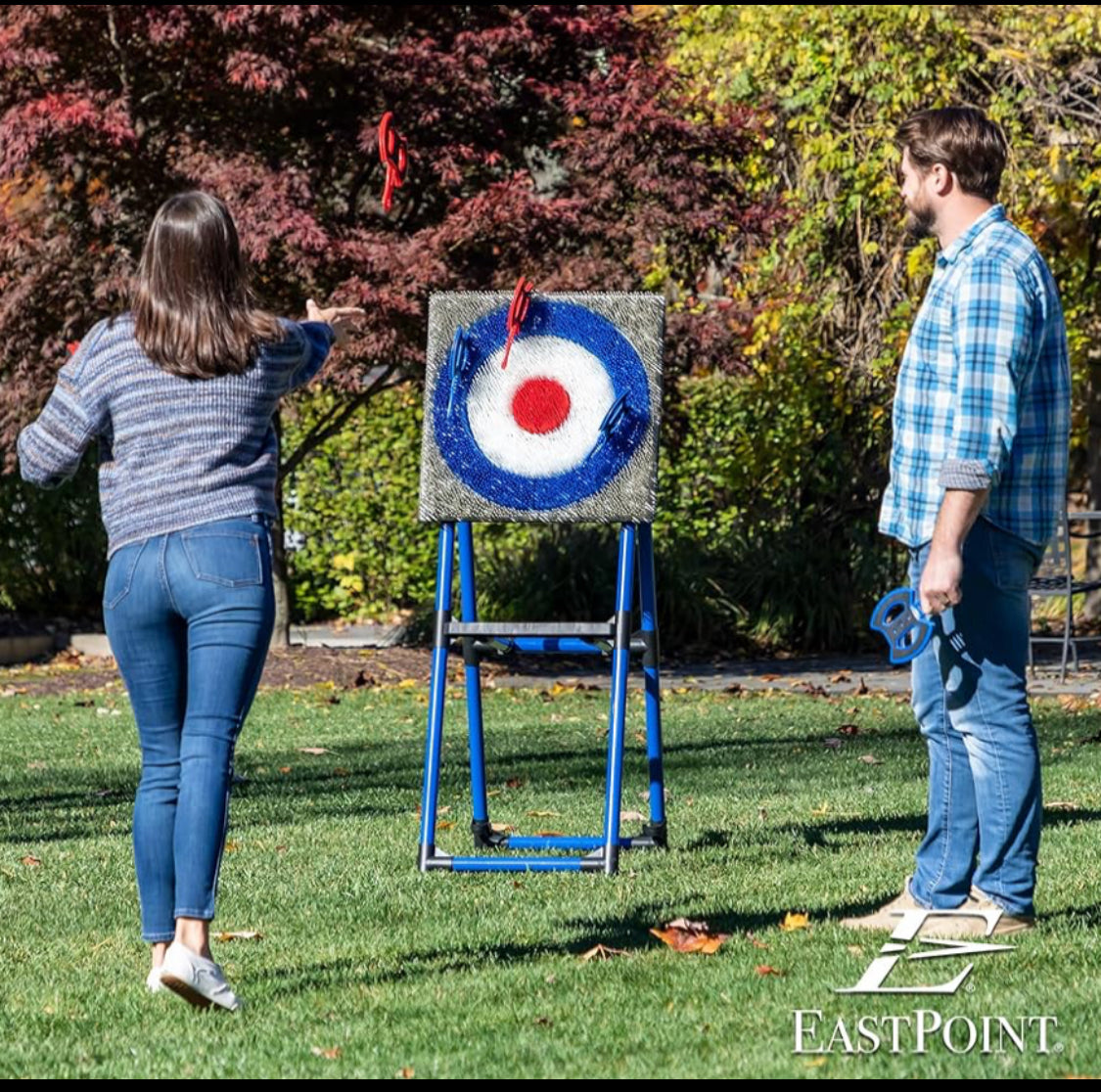New Other EastPoint 5' Tall Deluxe Steel Frame Axe Throw Game In/Outdoors-(READ)