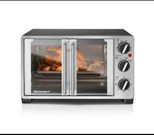 New Other - Elite Gourmet Double French Door Toaster Oven With 25L Capacity-READ