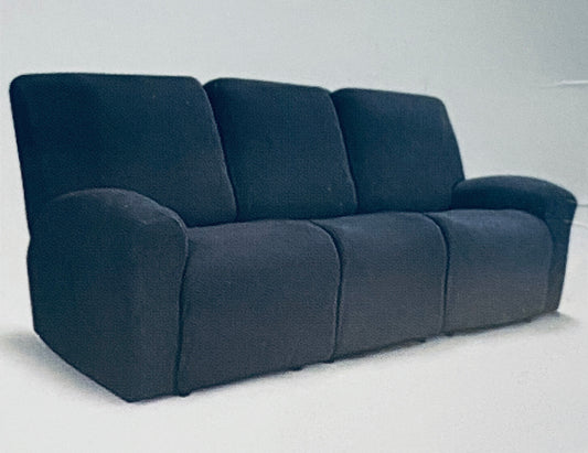 #146 - brown 8pc. 3 Seat Sofa Covers - (READ) - (IN CONDITION AS SHOWN)