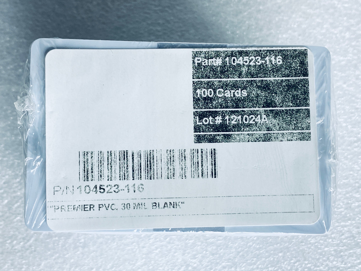 new-Zebra 100Ct 2.13"x3.38" Premier PVC. 30Mil Blank ID Cards, 104523-116 - READ