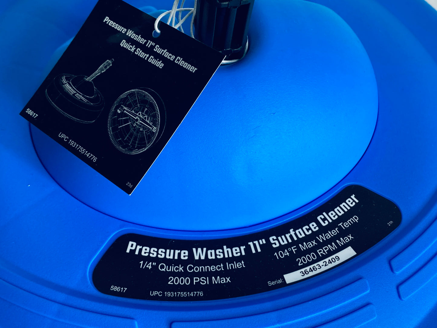 #151 - new Other - Pressure Washers 11" Surface Cleaner For Electric 2000 PSI  Pressure Washer With 1/4" Quick Connect Inlet, Blue - (READ) - (IN CONDITION AS SHOWN)
