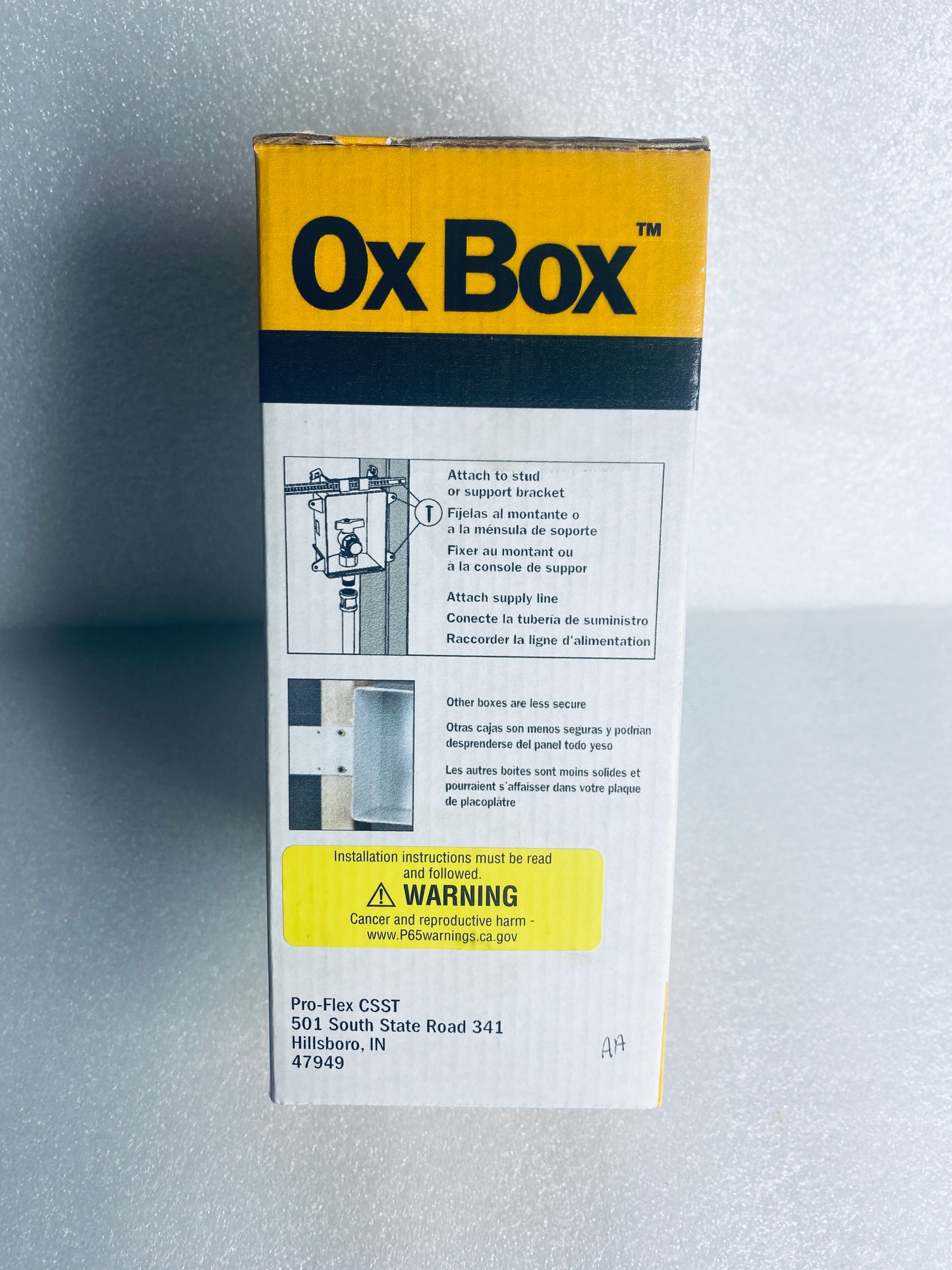 new Open Box - Ox Box Pro-Flex 1/2" Gas Valve Outlet Box
