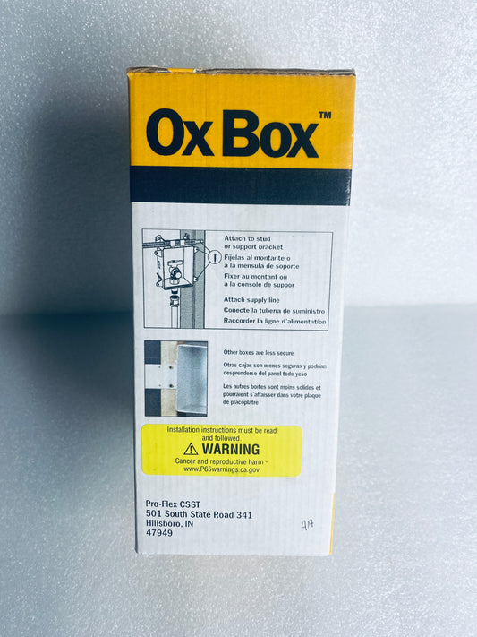 new Open Box - Ox Box Pro-Flex 1/2" Gas Valve Outlet Box