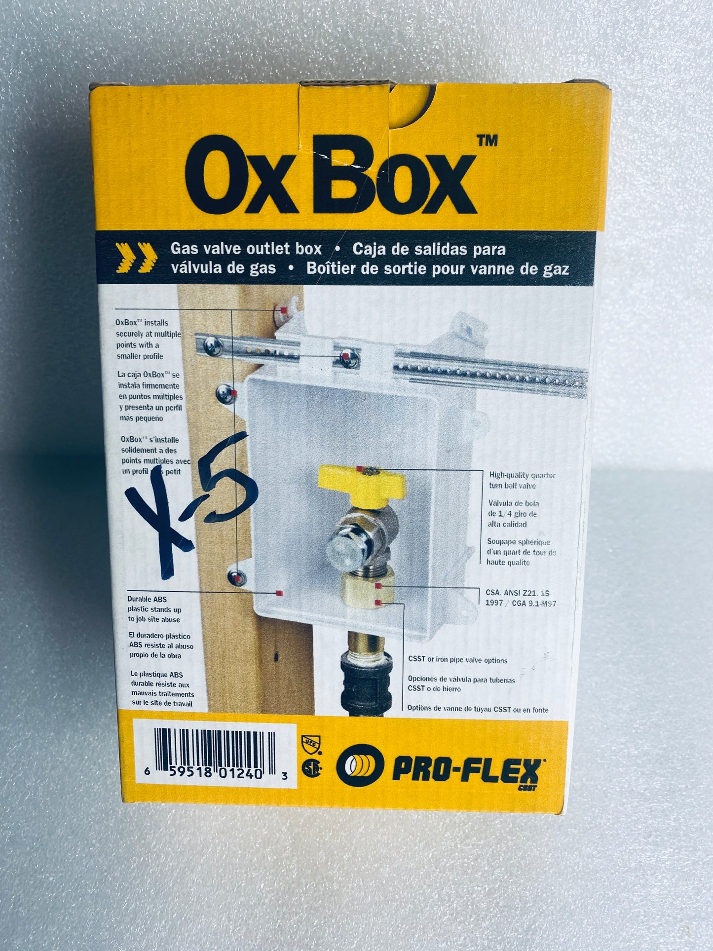new Open Box - Ox Box Pro-Flex 1/2" Gas Valve Outlet Box