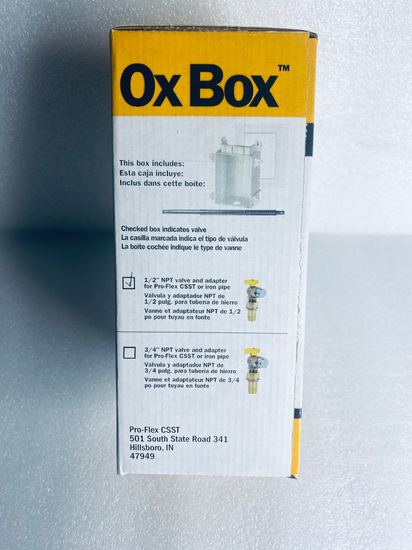 new Open Box - Ox Box Pro-Flex 1/2" Gas Valve Outlet Box