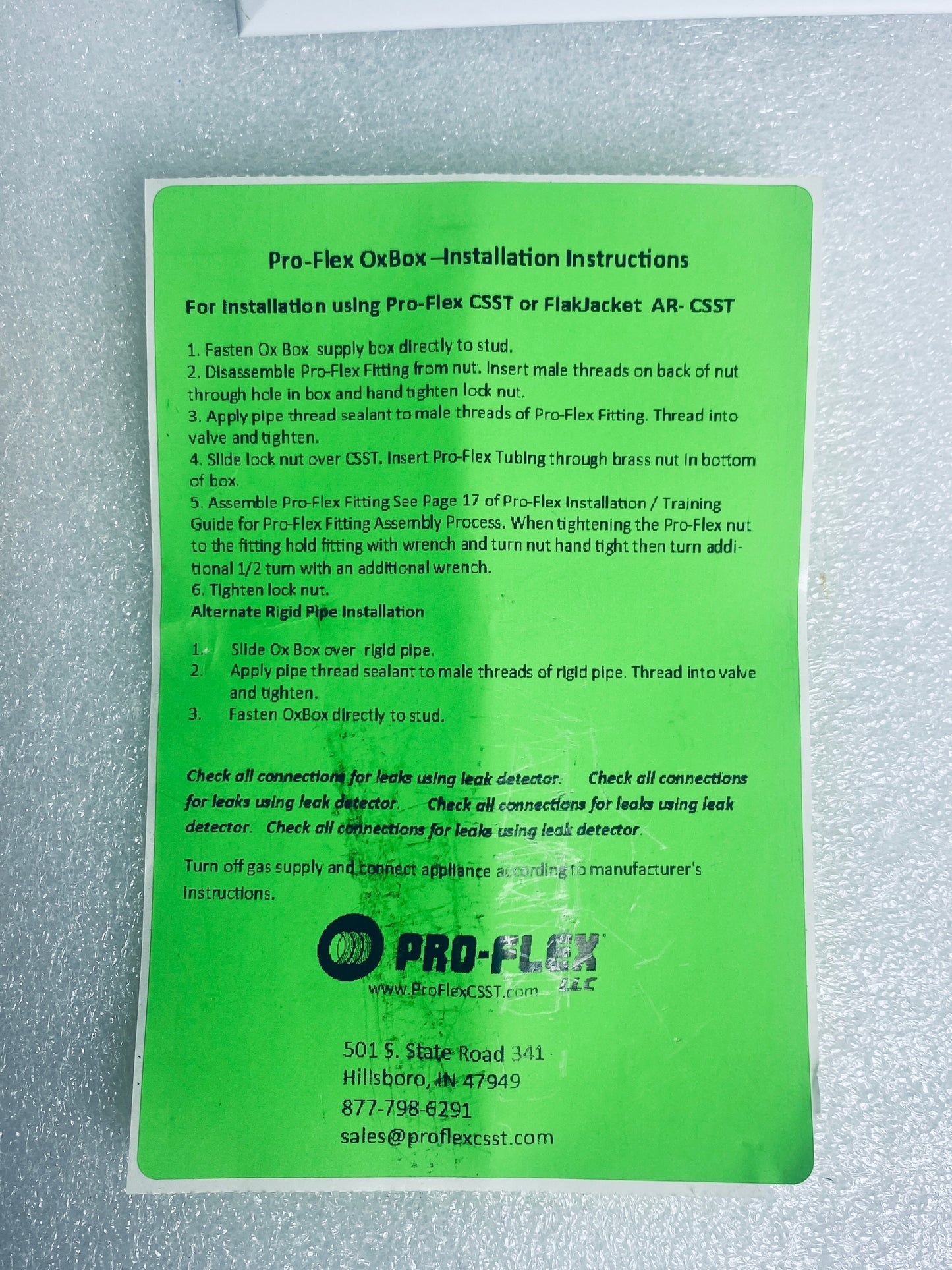 new Open Box - Ox Box Pro-Flex 1/2" Gas Valve Outlet Box