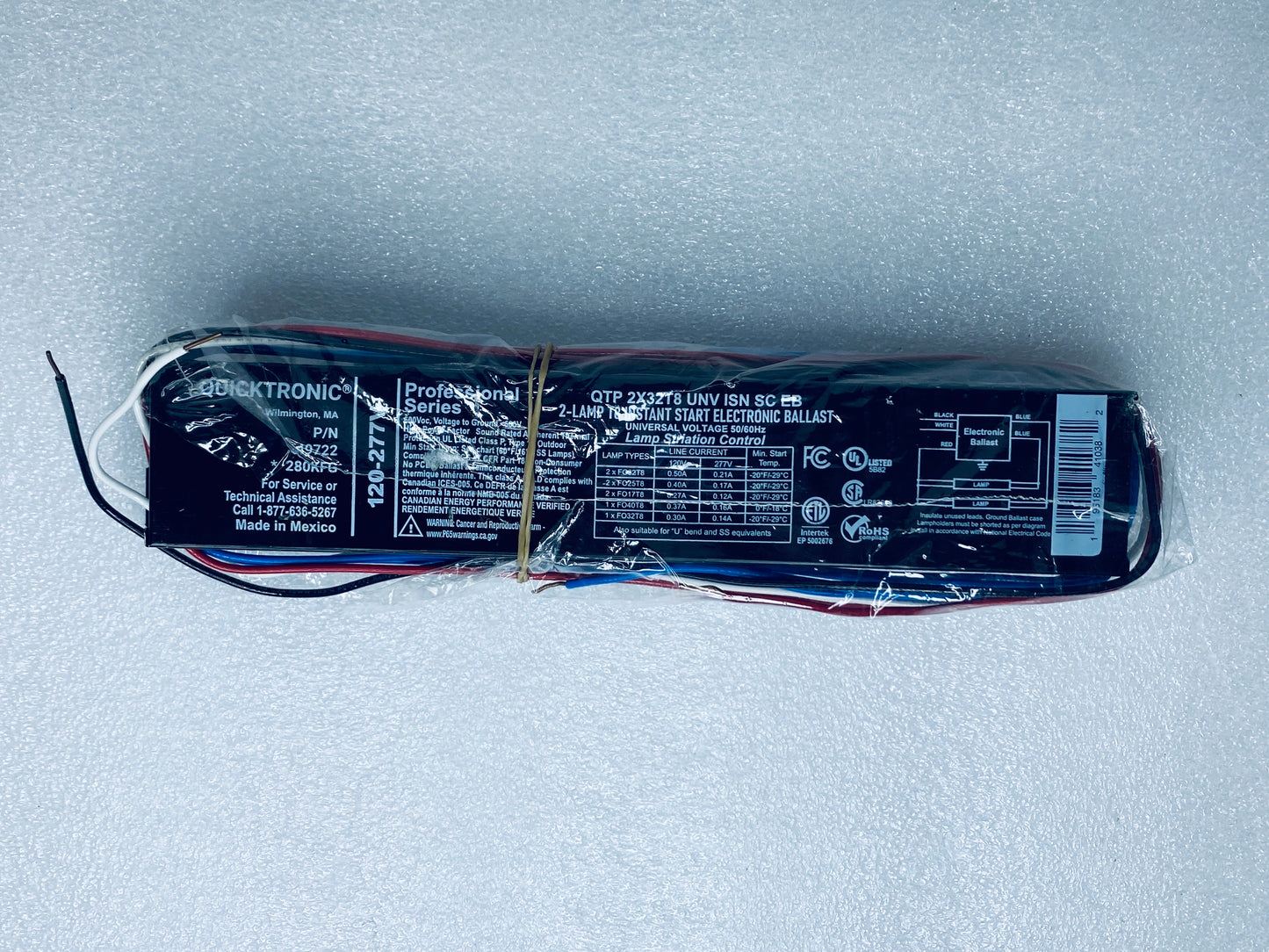 new Open Box-quicktronic QTP-2X32T8/120 2 Lamp Instant Start Electronic Ballast
