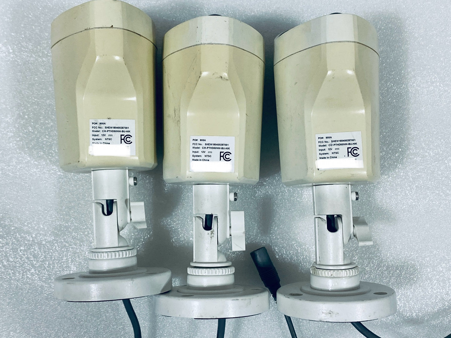 Lot Of 3 - Night Owl 5.0 L2 5MP BNC Security Cameras, CM-PTHD50NW-BU-HIK - READ