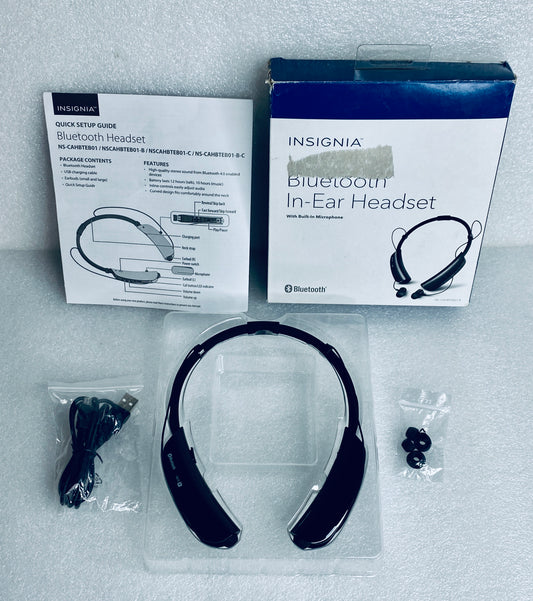 Insignia NS-CAHBTEB01-B Wireless Bluetooth In-Ear Headset, W/ Microphone – READ