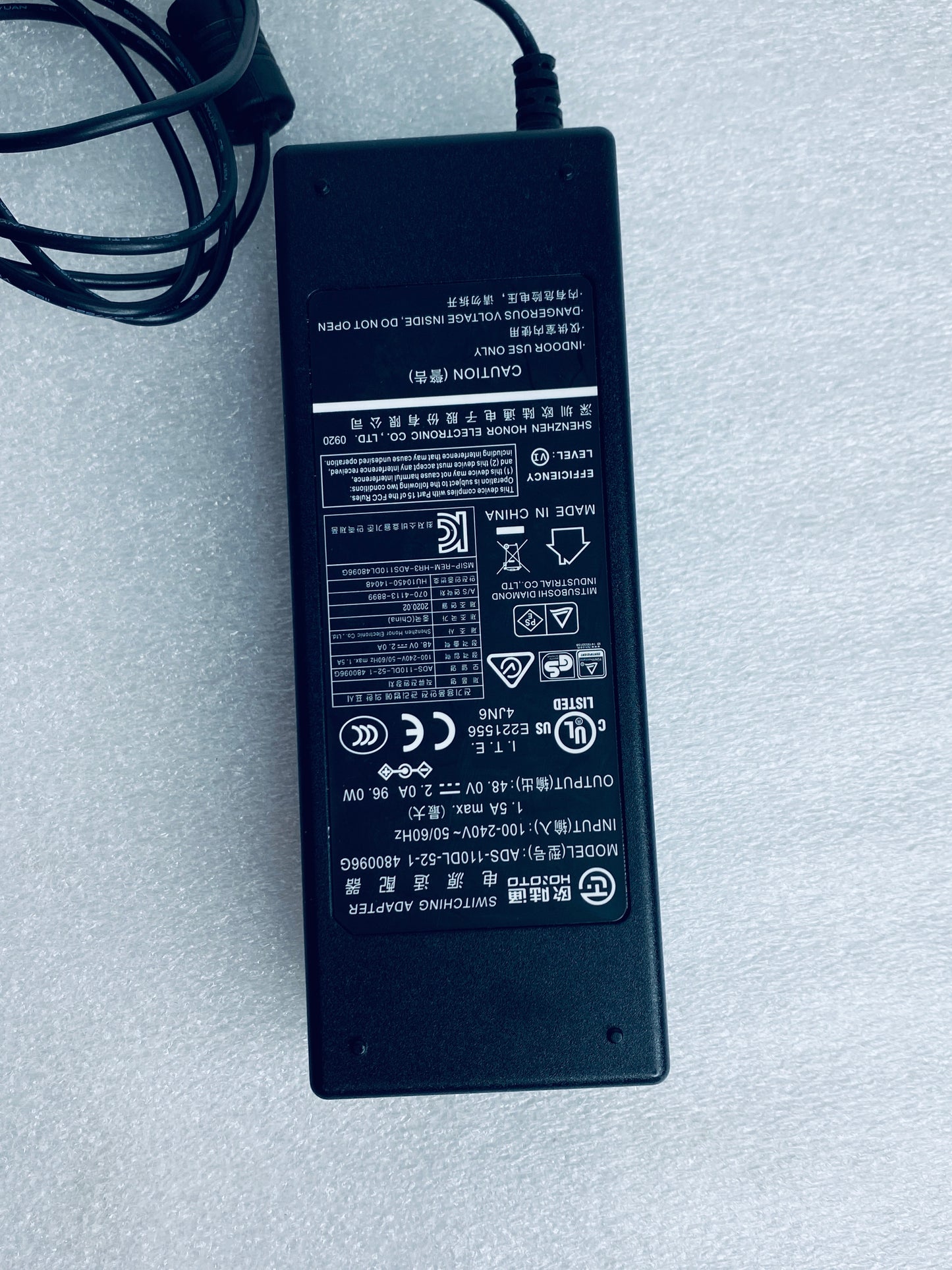 hoioto ADS-110DL-52-1 480096G AC/DC 48V 2A Switching Adapter, Black - (READ)