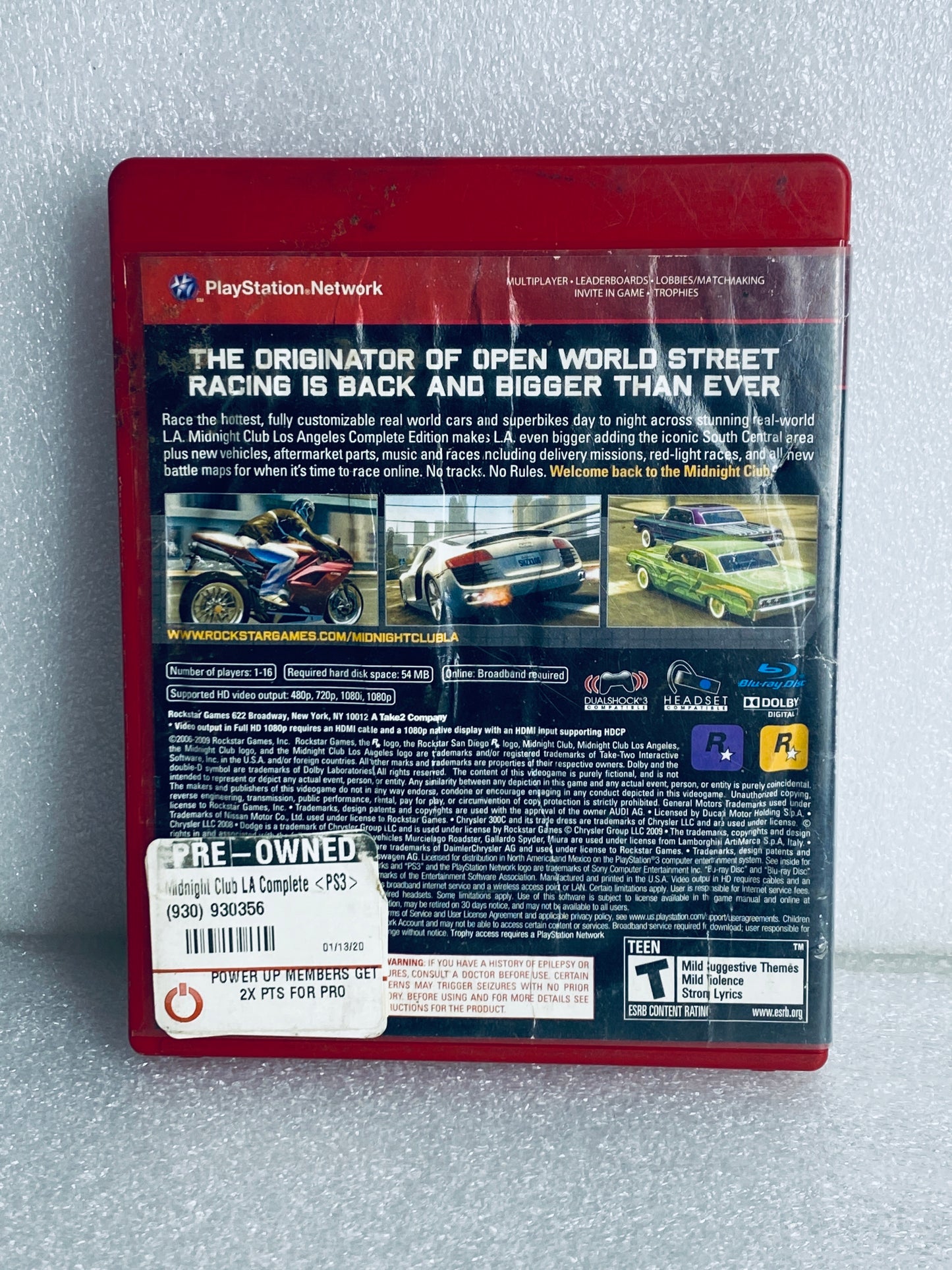 midnight Club Los Angeles Complete Edition For Sony PlayStation 3 - (READ)